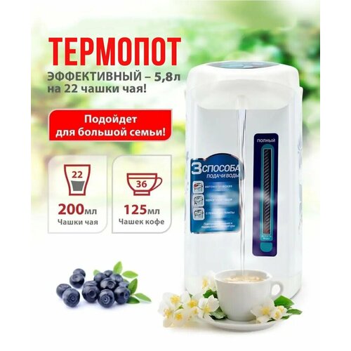 Термопот 58 Электрический чайник-термос для нагревания три способа с автоматической подачей воды из пищевой стали 419900₽
