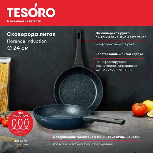 Сковорода 24 Tesoro Florence Induction blue 5533₽