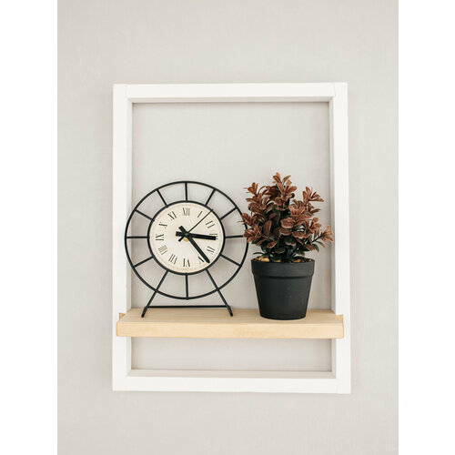 Интерьерная полка лофт в рамке настенная навесная, 1 шт.