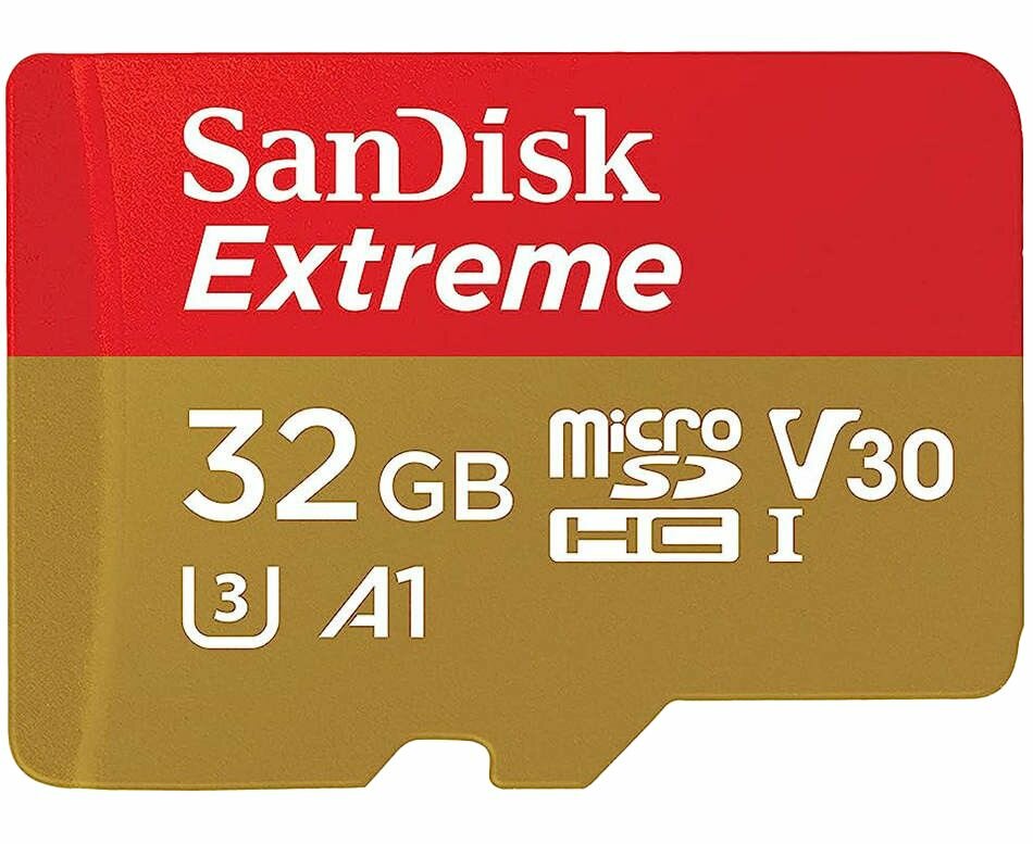 Карта памяти Sandisk Extreme micro SDHC 32Gb (100/60Mb/s) UHS-I U3 V30 A1 SDSQXAF-032G-GN6MN