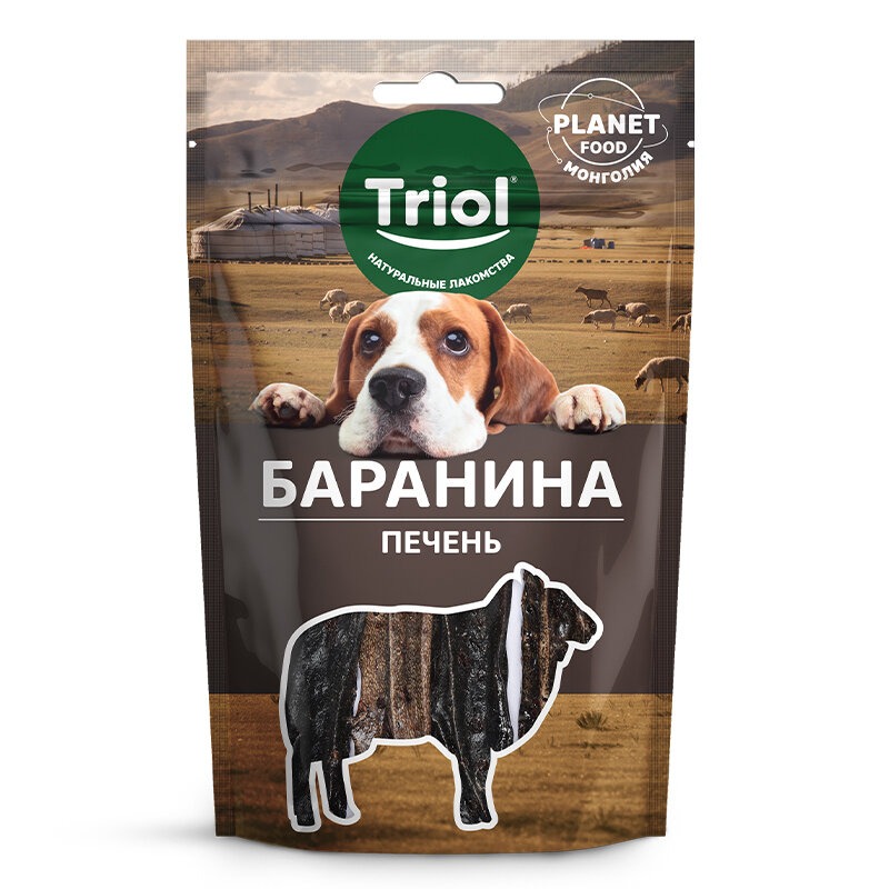 Лакомство для собак Triol PLANET FOOD "Печень баранья", 50г, 1шт