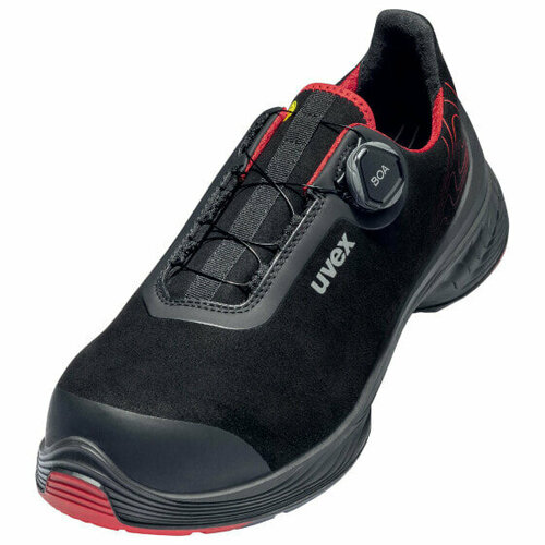 Защита ног UVEX Arbeitsschutz 68402 - Unisex - Adult - Safety shoes - Black - Red - S3 - SRC - ESD - Speed laces breathable mesh men basketball shoes famous in same basket sneakers men sport shoes 36 45 unisex footwear