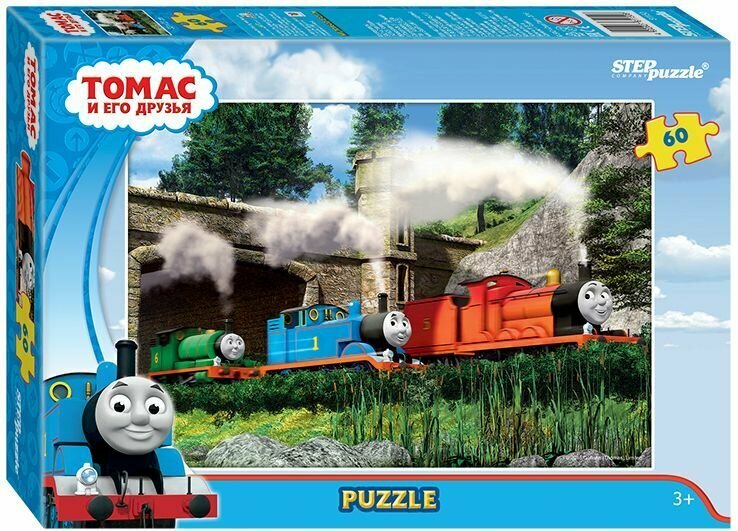 Детский пазл "Томас и его друзья", игра-головоломка паззл для детей, Step Puzzle, 60 деталей мозаики