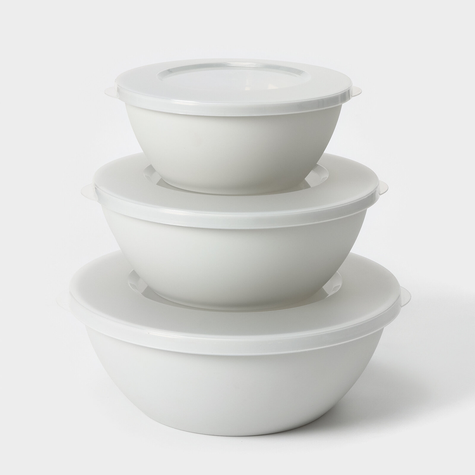 фото Набор мисок с крышкой HELSINKI, 3 шт: 1 л, 2 л, 3 л, цвет пепельный жемчуг