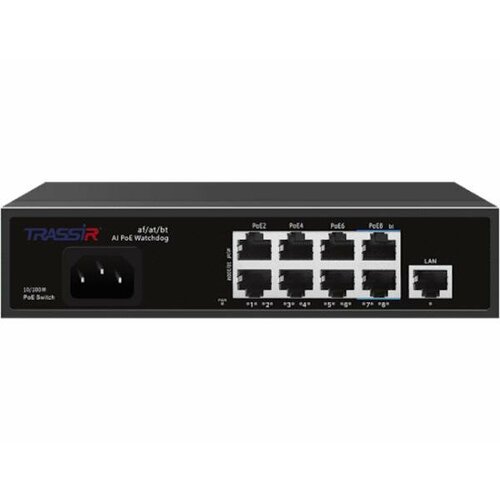 Коммутатор Trassir TR-NS1109-120-8PoE неуправляемый рое коммутатор trassir tr ns14282с 370 24poe