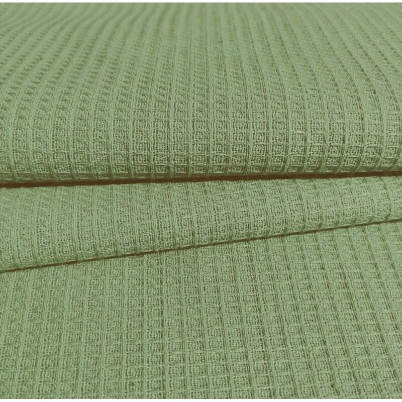Ткань для шитья хлопок, 1 Метр ткани, Вафельное полотно гладкокрашеное 165 гр/м2, Отрез - 150х100 см, цвет олива