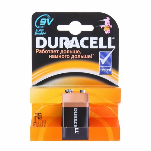 Батарейка KRONA 6LR61 9V блистер 1шт. Alkaline, 6LR61-1BL, DURACELL батарейка трофи 6lr61 1bl 6lr61 1 шт c0034928