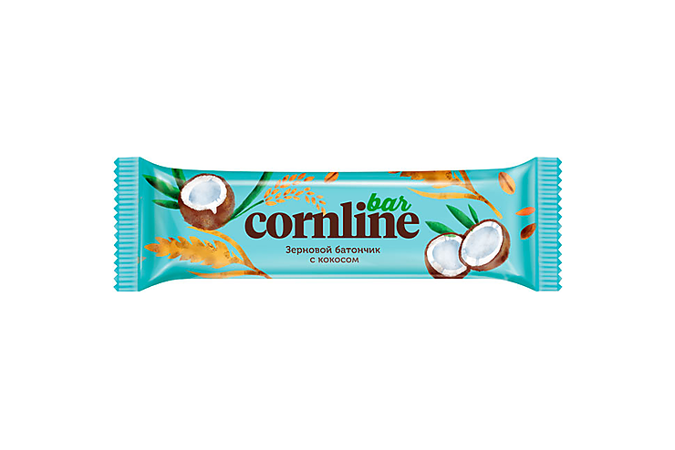 «Cornline», зерновой батончик с кокосом, 30 г (упаковка 18 шт.)