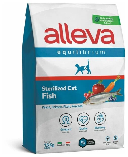 Сухой корм для стерилизованных кошек Alleva Equilibrium с рыбой 1.5 кг