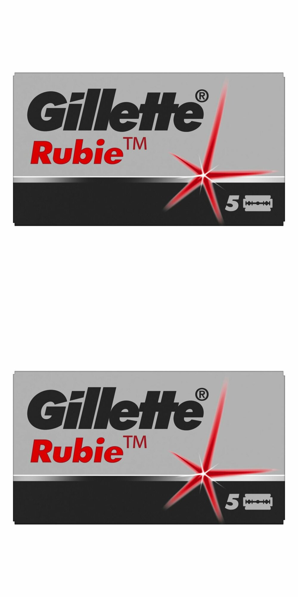 Gillette Сменные лезвия для бритвы Rubie Platinum Plus, 5 шт, 2 упаковки/