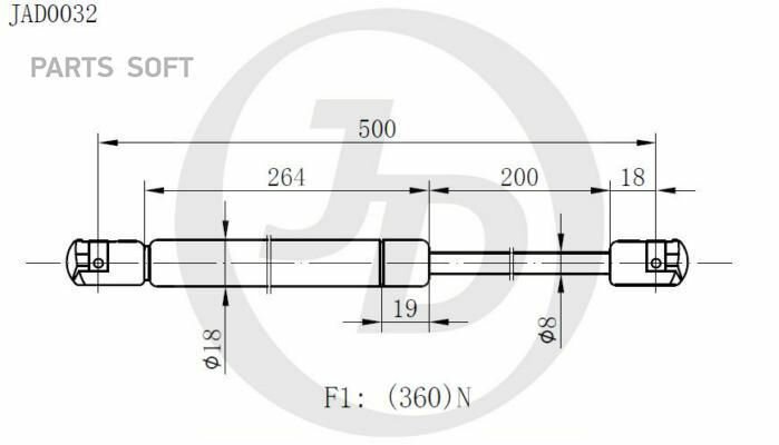 Газовый упор (амортизатор) Nissan March (K12) HatChevroletback 03-