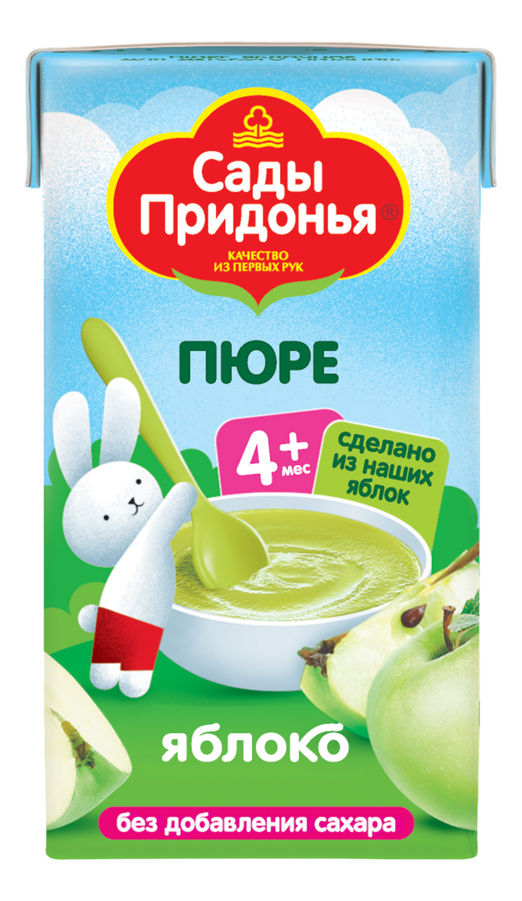 Пюре фруктовое сады придонья Яблоко, с 4 месяцев, 125г