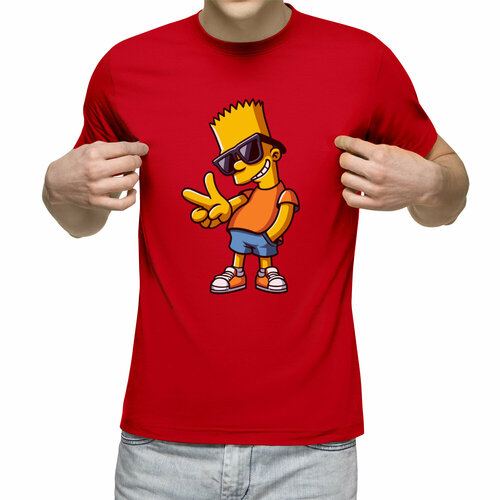 Футболка Us Basic, размер L, красный мужская футболка wtf барт мозг симпсоны мулт рисунок 2xl темно синий