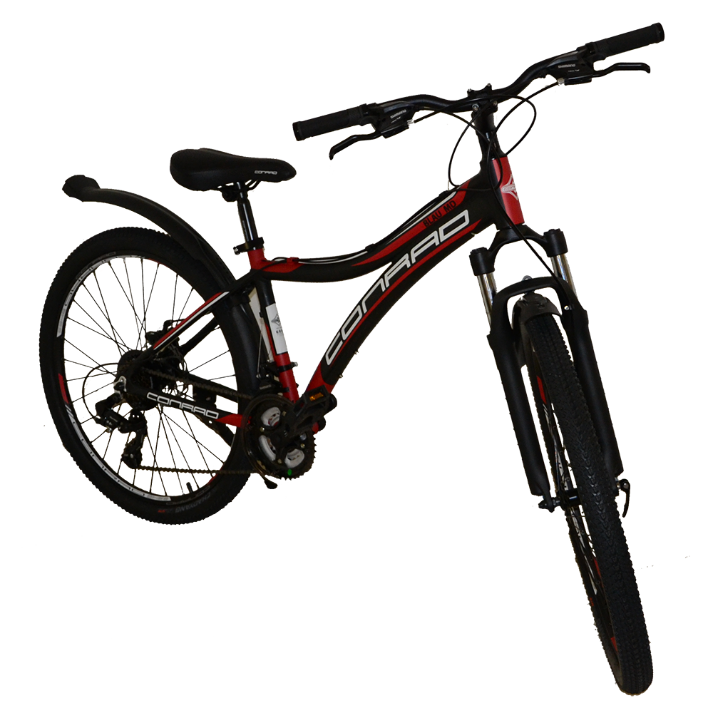 Велосипед 26" CONRAD BLAU MD рама 15* MATT BLACK/RED (матовый черный-красный)