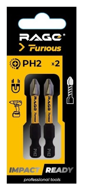Бита ударная Rage 554270 PH2x50 мм, 2 шт. - фото №15