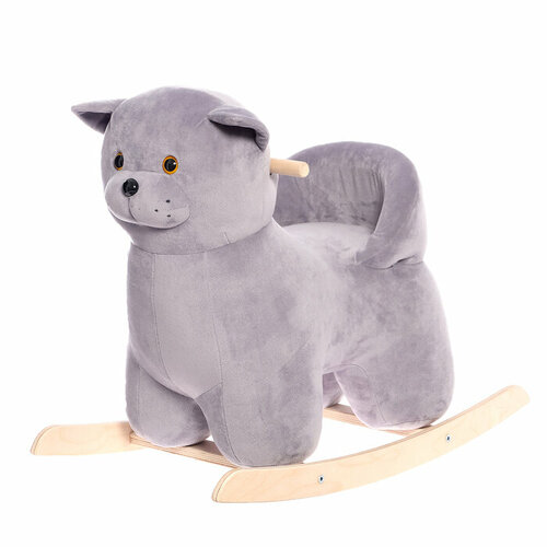 Нижегородская игрушка Качалка «Кот», со спинкой, цвет серый
