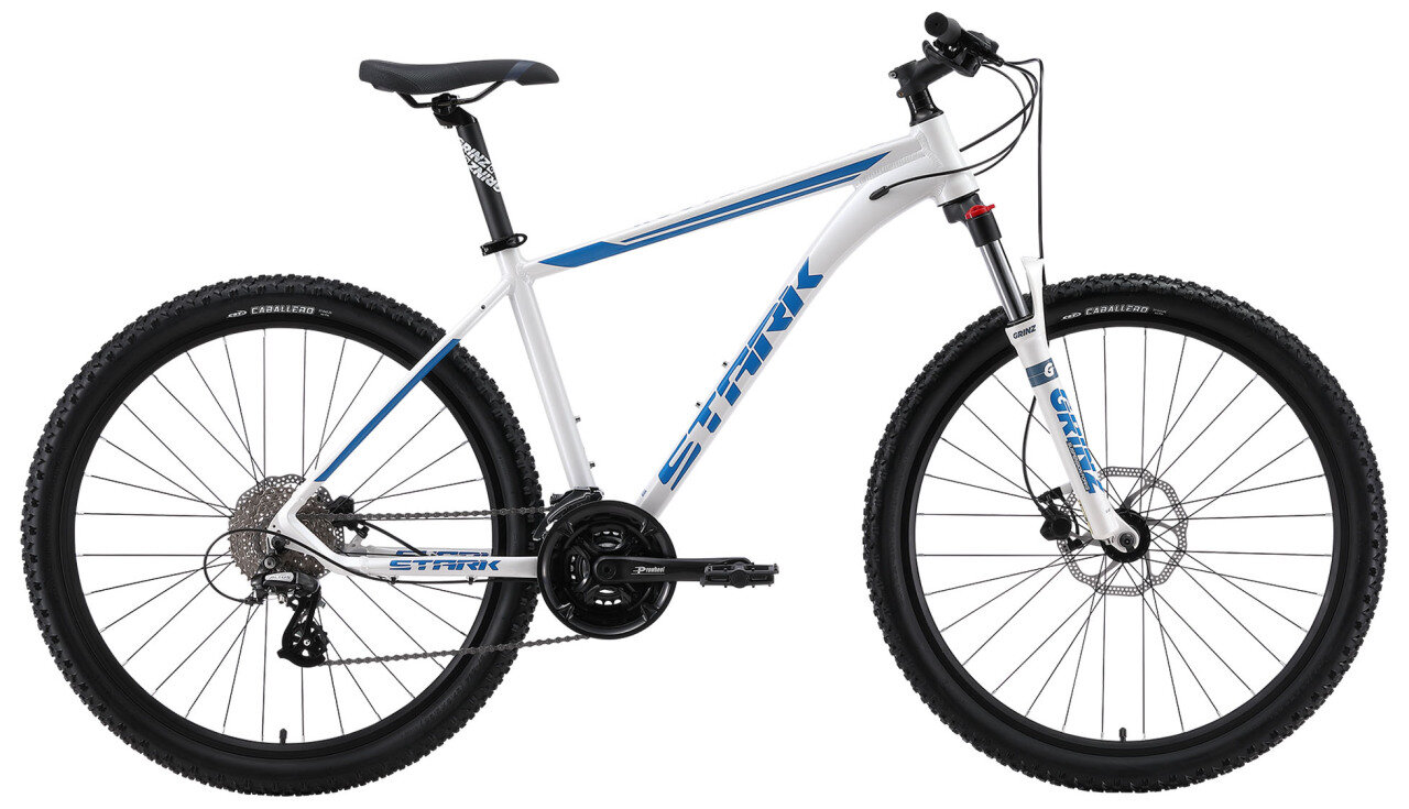Горный велосипед Stark Router 27.3 HD (2024) 18" Бело-синий (165-174 см)