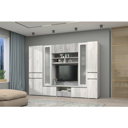 Гостиная Лиана МС Композиция 1 Дуб Крафт БелыйАртвуд Темный 50280₽