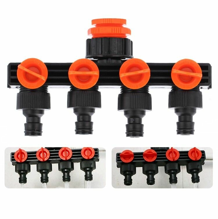 фото Разветвитель для шланга 4-х канальный для полива