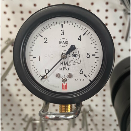 НМ-63-6кПа, кл. т.1,5, М12х1,5 манометр газовый, низкого давления. Поверка I кв. 2024г.