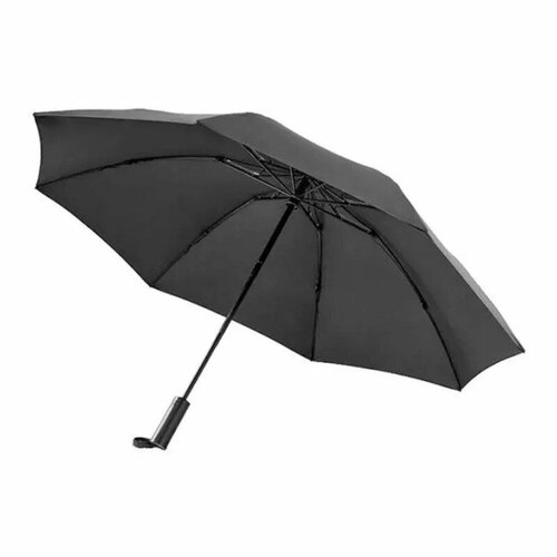 Мини-зонт черный led automatic windproof umbrella with reflective stripe reverse light umbrella three folding inverted 10 ribs umbrellas