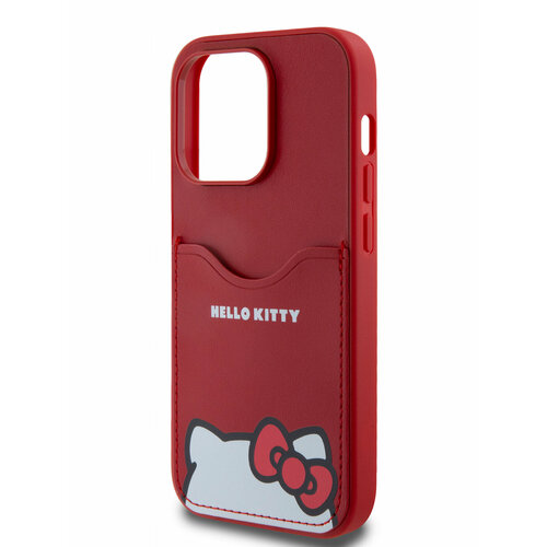 Hello Kitty для iPhone 14 Pro чехол Cardslot PU Leather Hidden Kitty Hard Red красный