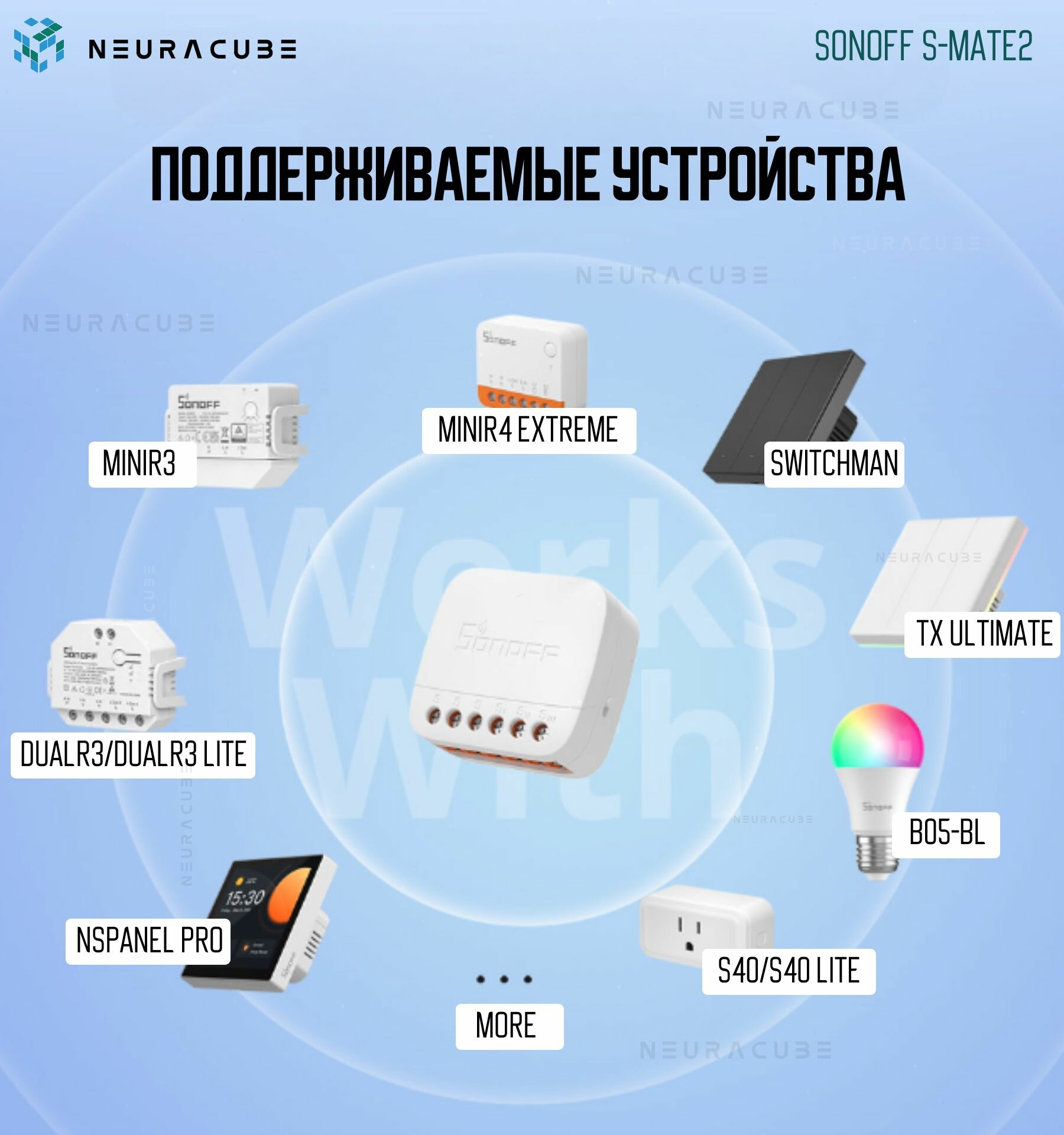 Беспроводной контроллер для выключателя Sonoff S-MATE2 — фото 1