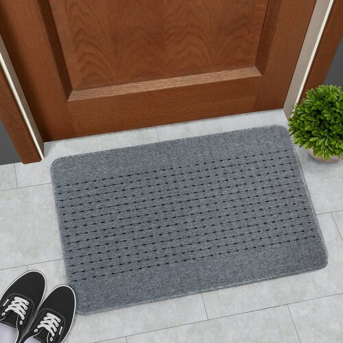 Коврик декоративный полипропилен Canberra 50х80 см цвет серый 1950₽