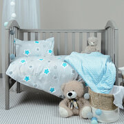 Комплект постельного белья Детский в кроватку Galtex Звездочки светло-серый