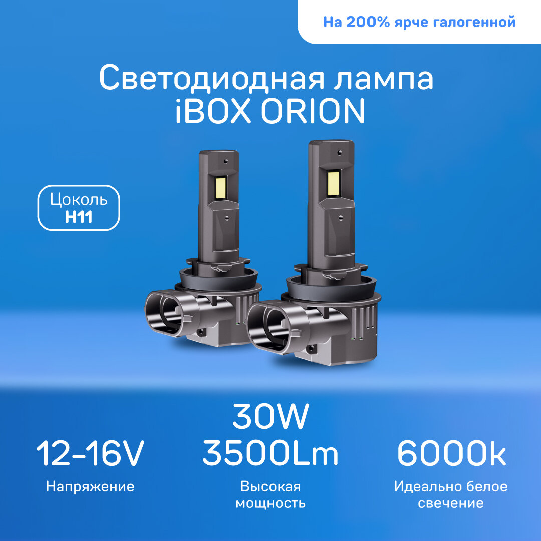 Лампа автомобильная светодиодная iBOX ORION N1NFH11 /H8/H16