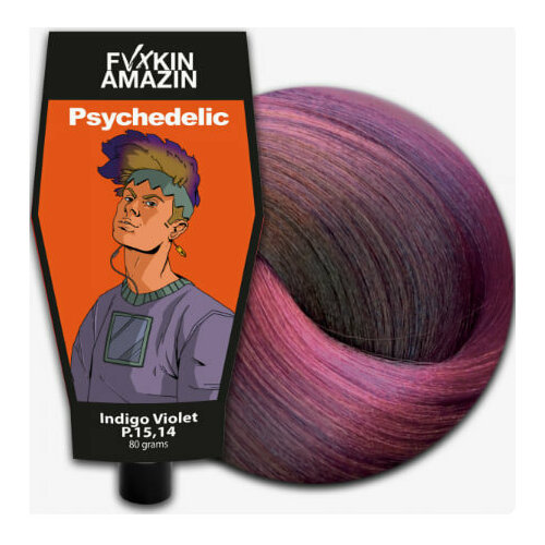 15.14 пигмент PSYCHEDELIC для волос Фиолетовый индиго 80 гр FVXKIN AMAZIN Факин Эмэзин