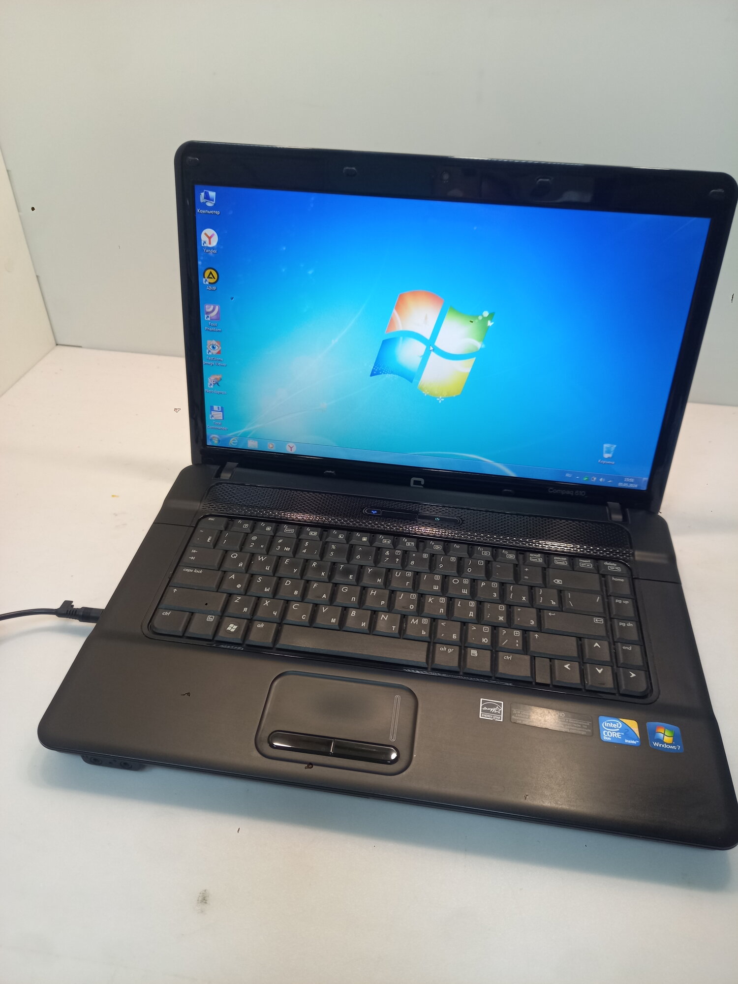 Ноутбук HP Compaq 610 Core 2 DUO T7500 2.2GH/4Gb RAM/SSD 240Gb/DVD/WiFi/SVGA Intel 15.6" без АКБ