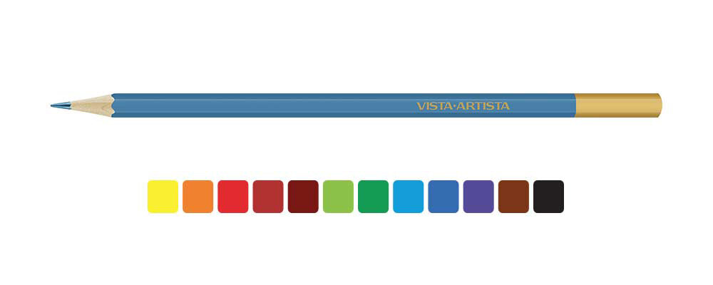 Набор цветных акварельных карандашей "VISTA-ARTISTA" Extra Fine GTG-WPS-12 заточенный 12 цветов Айвазовский 01