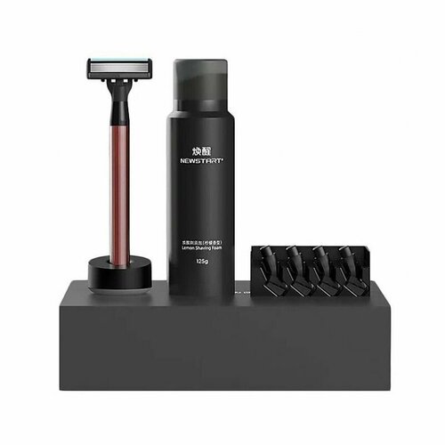 набор для бритья xiaomi mijia lemon razor red h305 8r черный Набор для бритья Xiaomi Lemon Razor H305-8R, Red