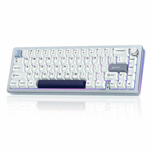 Беспроводная механическая алюминиевая клавиатура YUNZII AL66 YUNZII Milk Linear Switches(английская раскладка), цвет синий