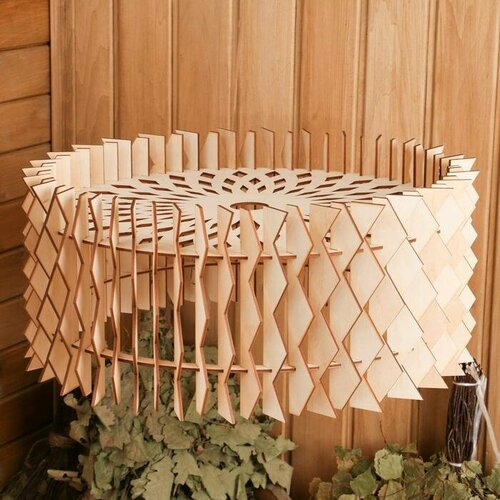 Абажур деревянный Шар с зигзамами D 45см 2197₽