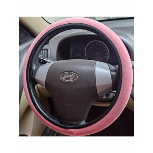 Оплетка на руль плюшевая розовая № 15