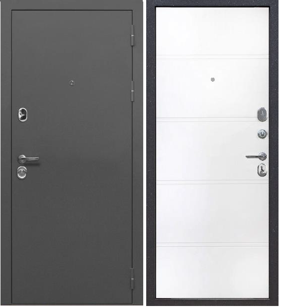 фото Входная дверь 9 см серебро эмалит белый (860мм) левая