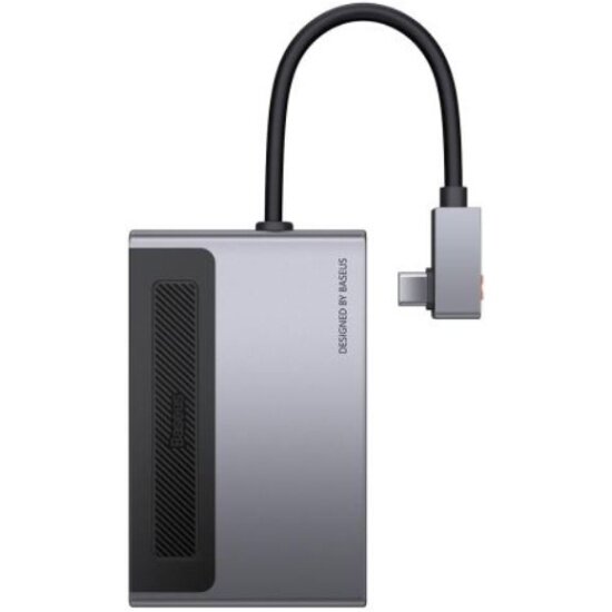 Хаб (разветвитель) Baseus Magic Type-C with a Retractable Clip Standard Edition USB+SD/TF+HDMI+AUX+Type-C, темно-серый