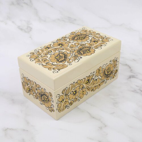 Шкатулка для часов 3 секции Хохломская роспись Ручная работа