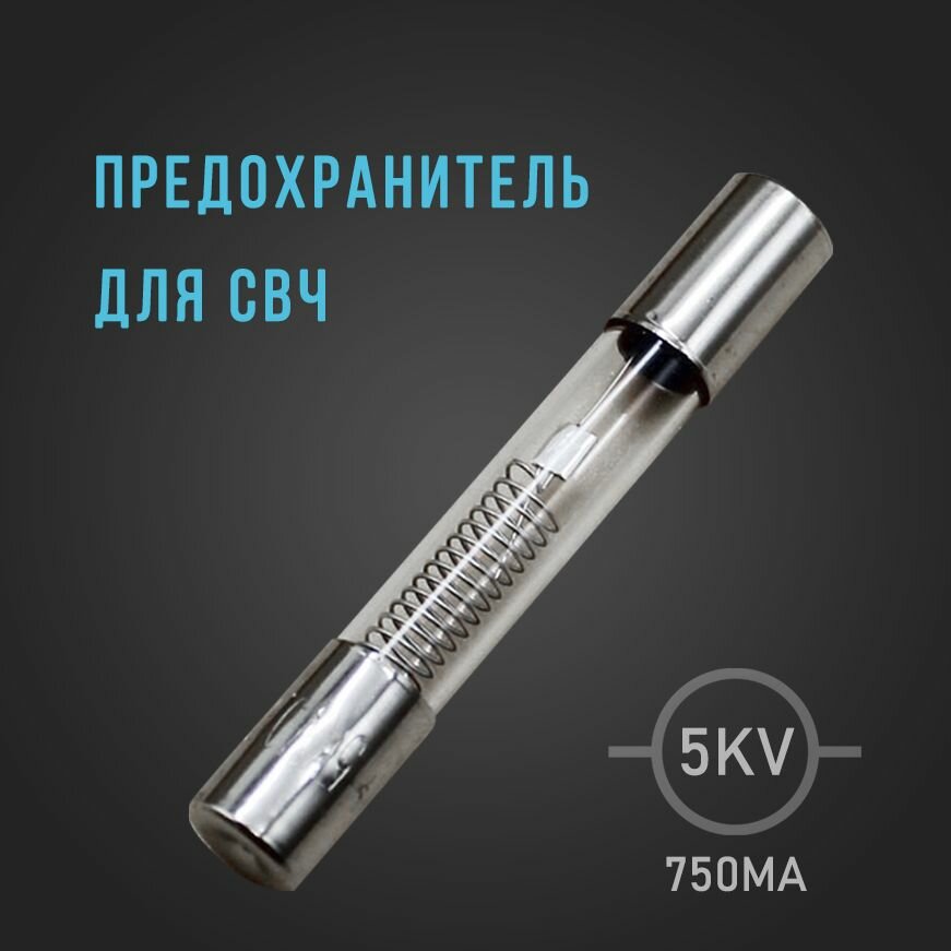 фото Стеклянный предохранитель для микроволновки 5кВ 0.75А (750mA) СВЧ