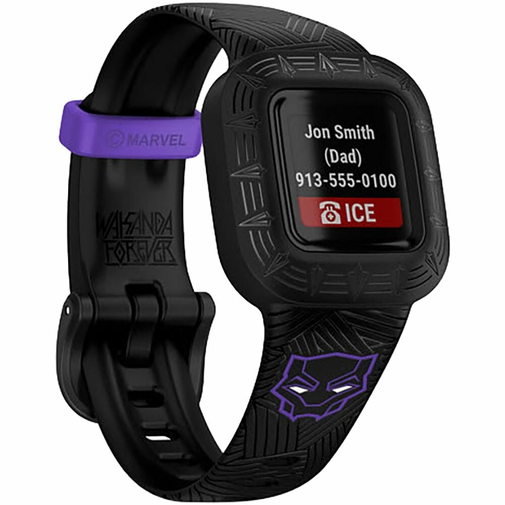фото Детский фитнес-браслет Garmin Vivofit jr3, WW, Marvel Black Panther, Special Edition (010-02441-14)