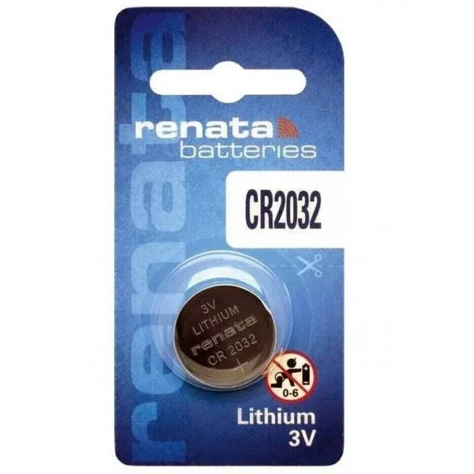 CR2032 RENATA батарейка литиевая плоская, 3В, 225 мАч