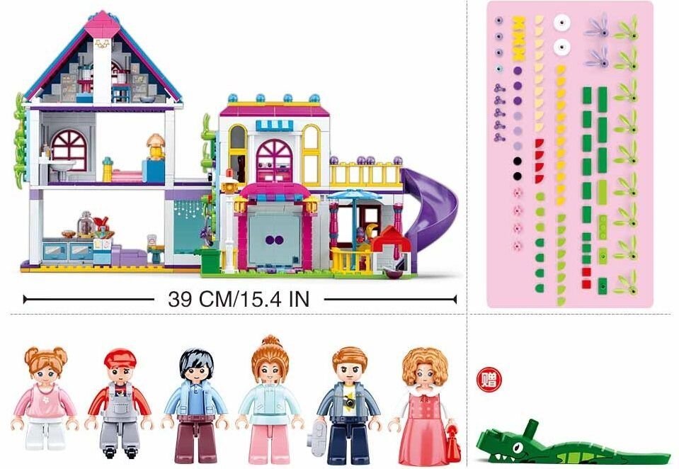 Конструктор SLUBAN Загородный Дом с фигурками — фото 1