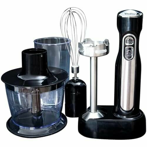 Gastronoma 18210002 Беспроводной аккумуляторный ручной блендер 3 в 1 измельчитель венчик насадка для пюре идеально подходит для беспроводного смешивания соусов и супов быстрый и эффективный нержавеющая сталь черный 2021900₽