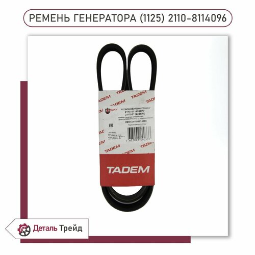 Ремень генератора TADEM (16V, c ГУРом/ЭУРом, с кондиционером Panasonic) для а/м ВАЗ 2110-12, 2170-72 Priora, 2110-8114096