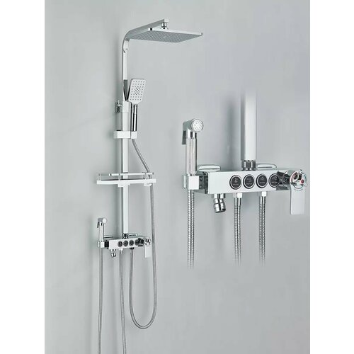 Душевая система с тропическим душем и смесителем - стойка