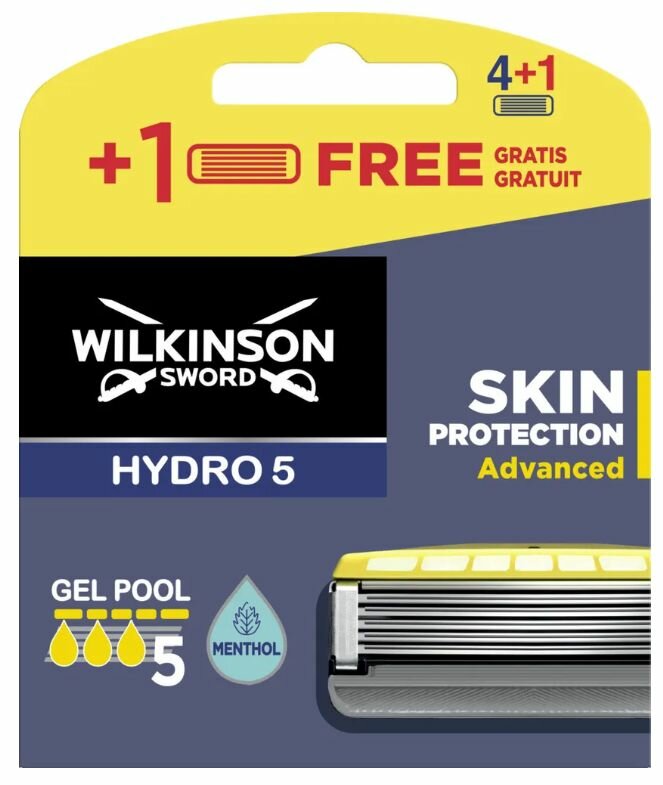 Wilkinson Sword / Schick Hydro 5 Skin Protection Advanced , Сменные кассеты для бритв Hydro5 Sense, 5 шт. — фото 1