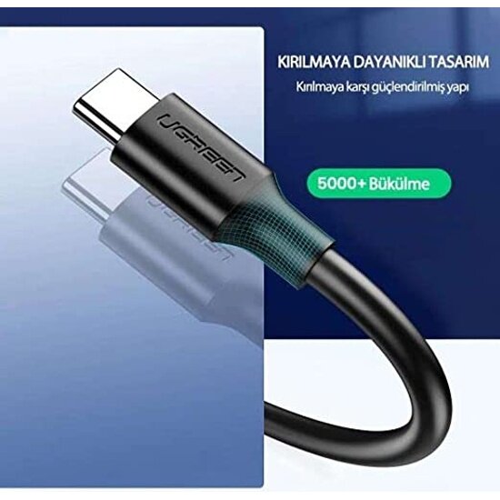 Кабель Ugreen US184 USB 3.0 USB-A - USB-C, 1 м, черный — фото 1