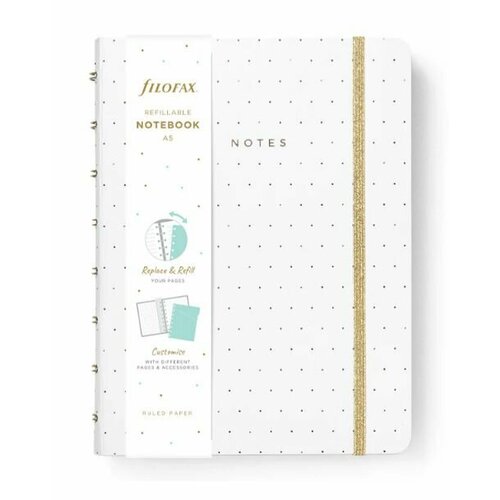 Блокнот в линейку FILOFAX MOONLIGHT А5 спираль съемные листы 112 страниц белый 2290₽
